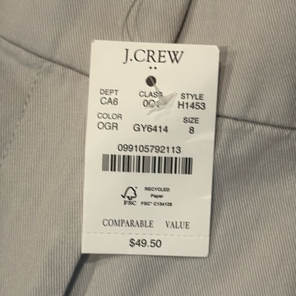 NWT! Size 8 J. Crew Gray Bermuda Shorts Classic Cotton Style - Picture 4 of 8